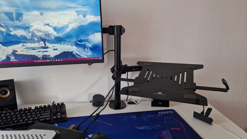 Suport dual pentru monitor si laptop