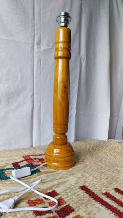 Lampa, veioza, abajur lemn masiv stejar handmade