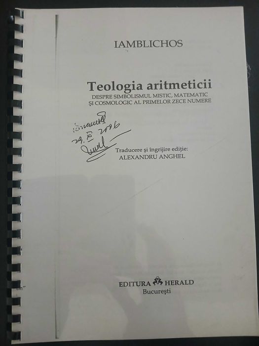 Teologia aritmeticii, Iamblichos, Simbolismul mistic al primelor 10 nr