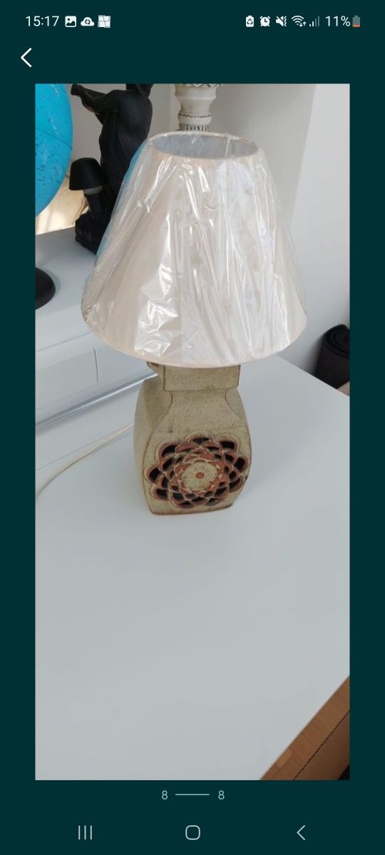 Lampa veioza vintage colectie ceramica hand made Franța 1970