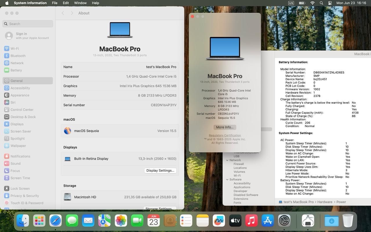  MacBook Pro 13" 2020 1.4 GHz 4 - Core Intel i5 8GB 256GB Space Gray