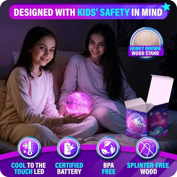 Лампа Galaxy Moon с 16 цвята с дистанционно