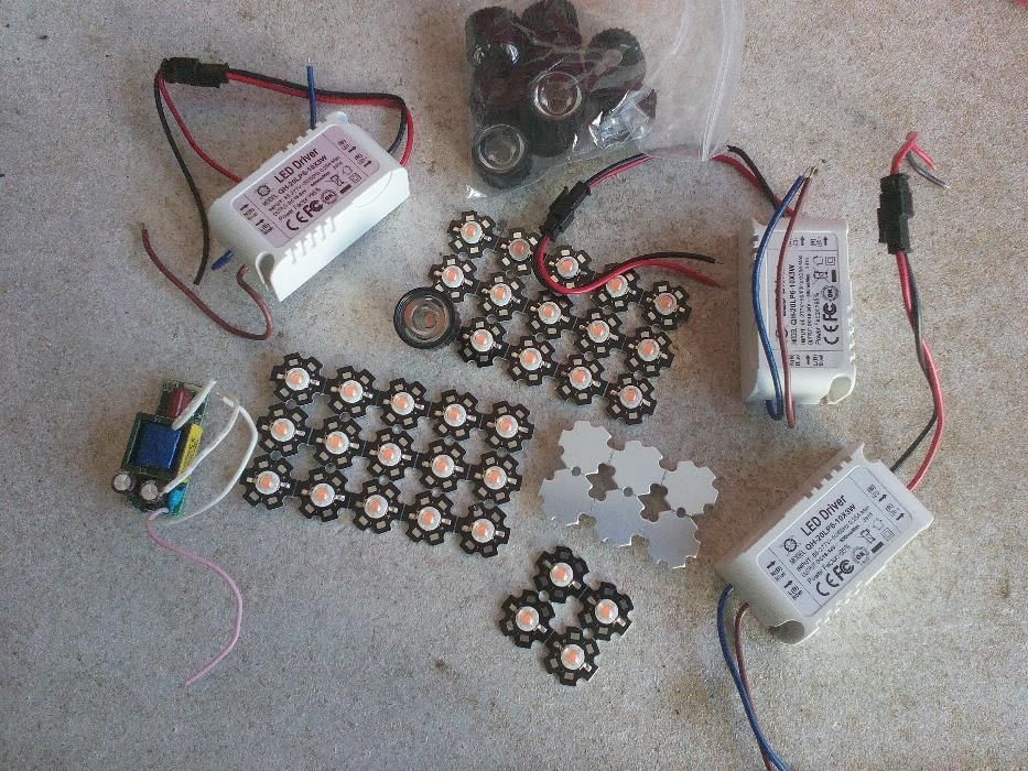 За оранжерии, за растения - LED Grow chip 50W 380-840nm. Розови и бели