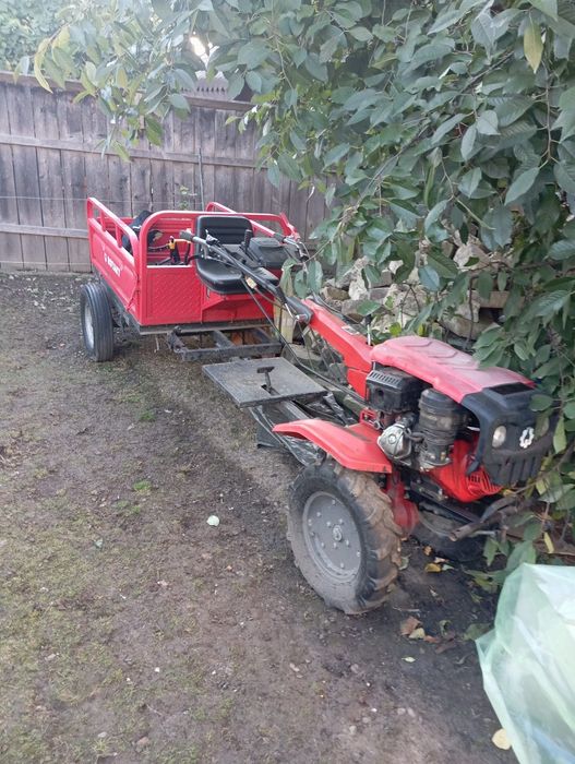 Motocultor Rotakt 15CP + remorcă + agregate – ca nou!