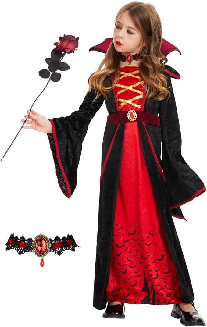 Costum carnaval rochie de vampir , copii , marime 124