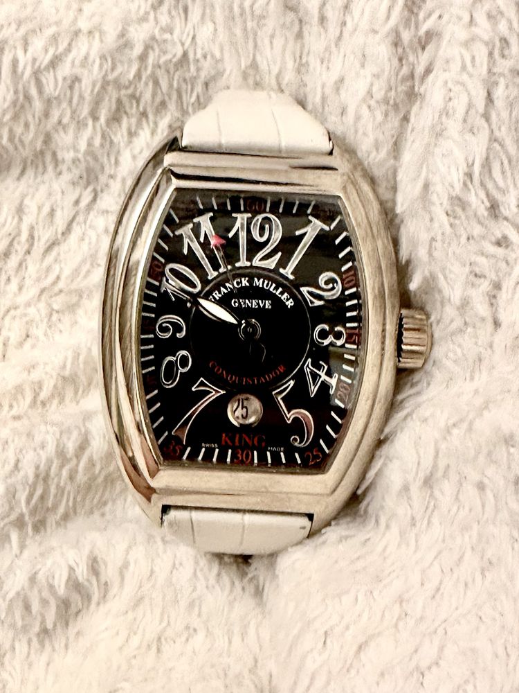 Franck Muller Conquistador King 18k Aur Alb 40mm Full Set An 2009