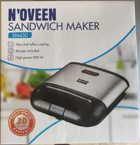 Sandwich maker Noveen 800W, placi teflon, carcasa INOX, SM450 INOX