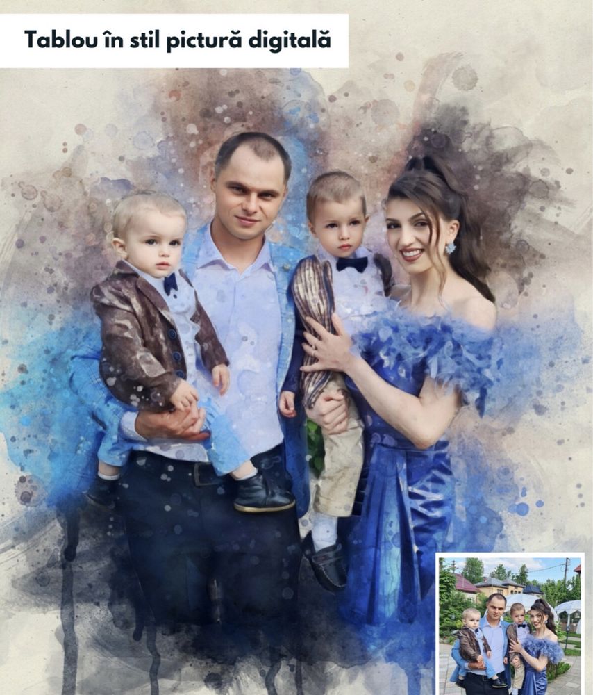 Tablou personalizat în stil Pictură digitală Watercolour