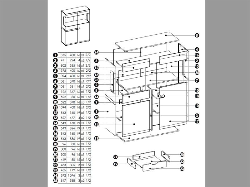 Предлагам сглобяване на мебели и кухни на части!