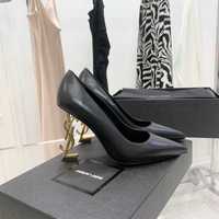 Pantofi YSL Opium, Yves Saint Laurent Opyum, patent gold, Premium