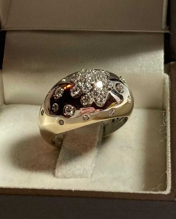 Inel Aur alb 18k+ 24 diamante de calitate 0.51ct colecția Damiani 10gr