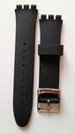 curea swatch neagra din silicon de 17mm, 19 mm, 21mm sau 23mm, latime.