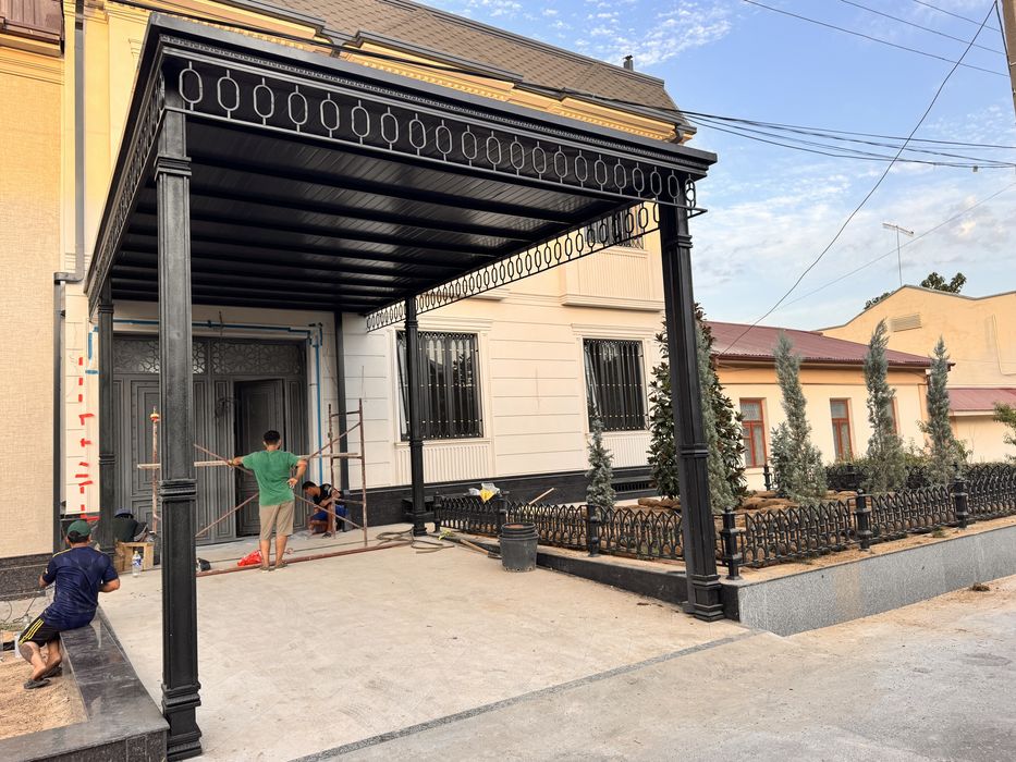 Навес ясиймиз леклан профнастилдан