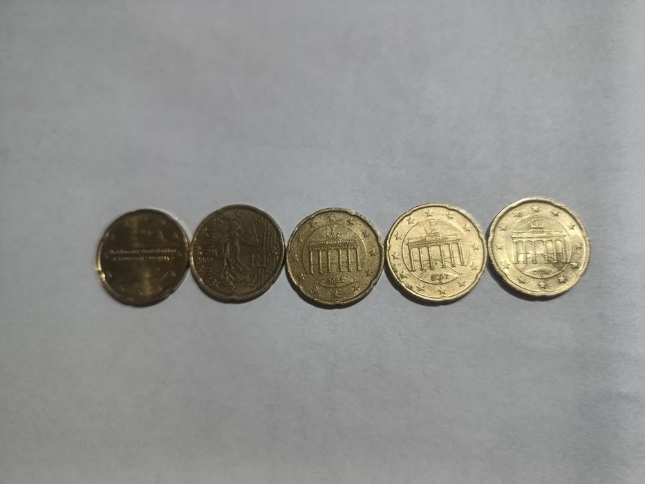 5 monede 20 euro cent 2000/2008
