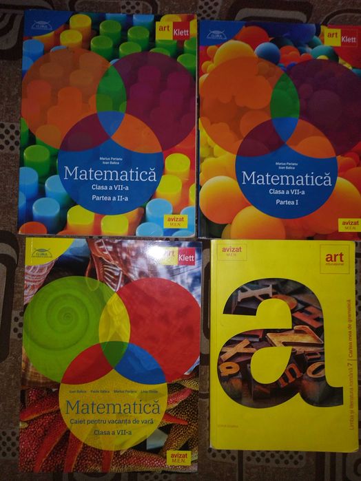 Culegeri de matematica si carte de gramatica clasa a 7 a