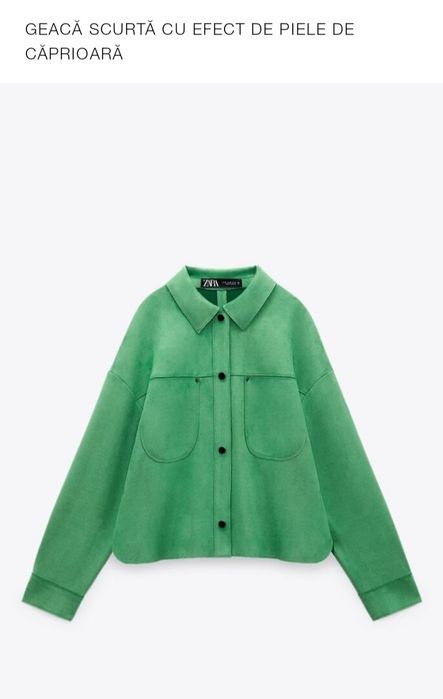 Camasa tip jacheta Zara marime XS, imitatie piele caprioara
