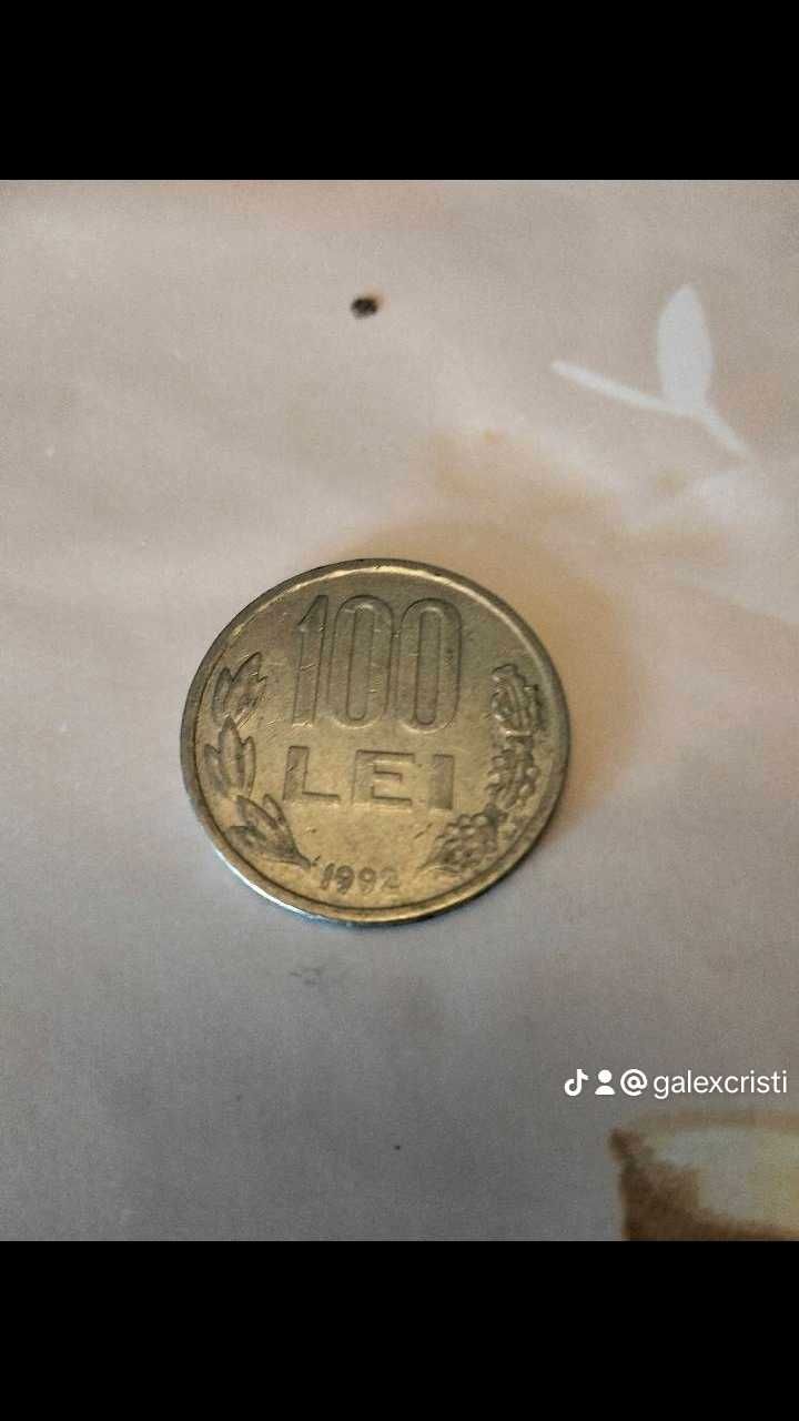 Moneda 100 lei Mihai Viteazul an 1992