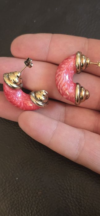 Cercei argint aurit email