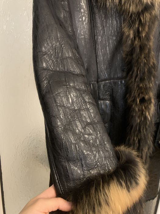 Cojoc din piele cu blana naturala