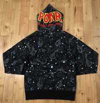 BAPE Glow in the Dark space camo Shark full zip hoodie A Bathing Ape