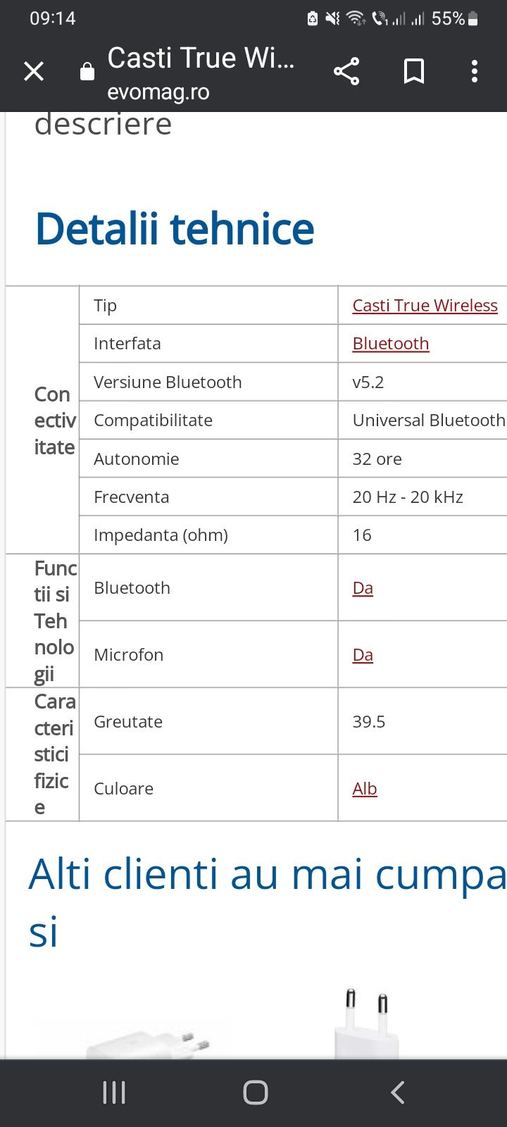 Căști True Wireless JBL Wave Beam ,JBLWBEAMWHT,alb