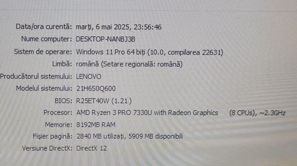 Lenovo Thinkpad L14 gen4 Ryzen 3 Pro 7330u, 8 GB RAM, ssd 256 GB