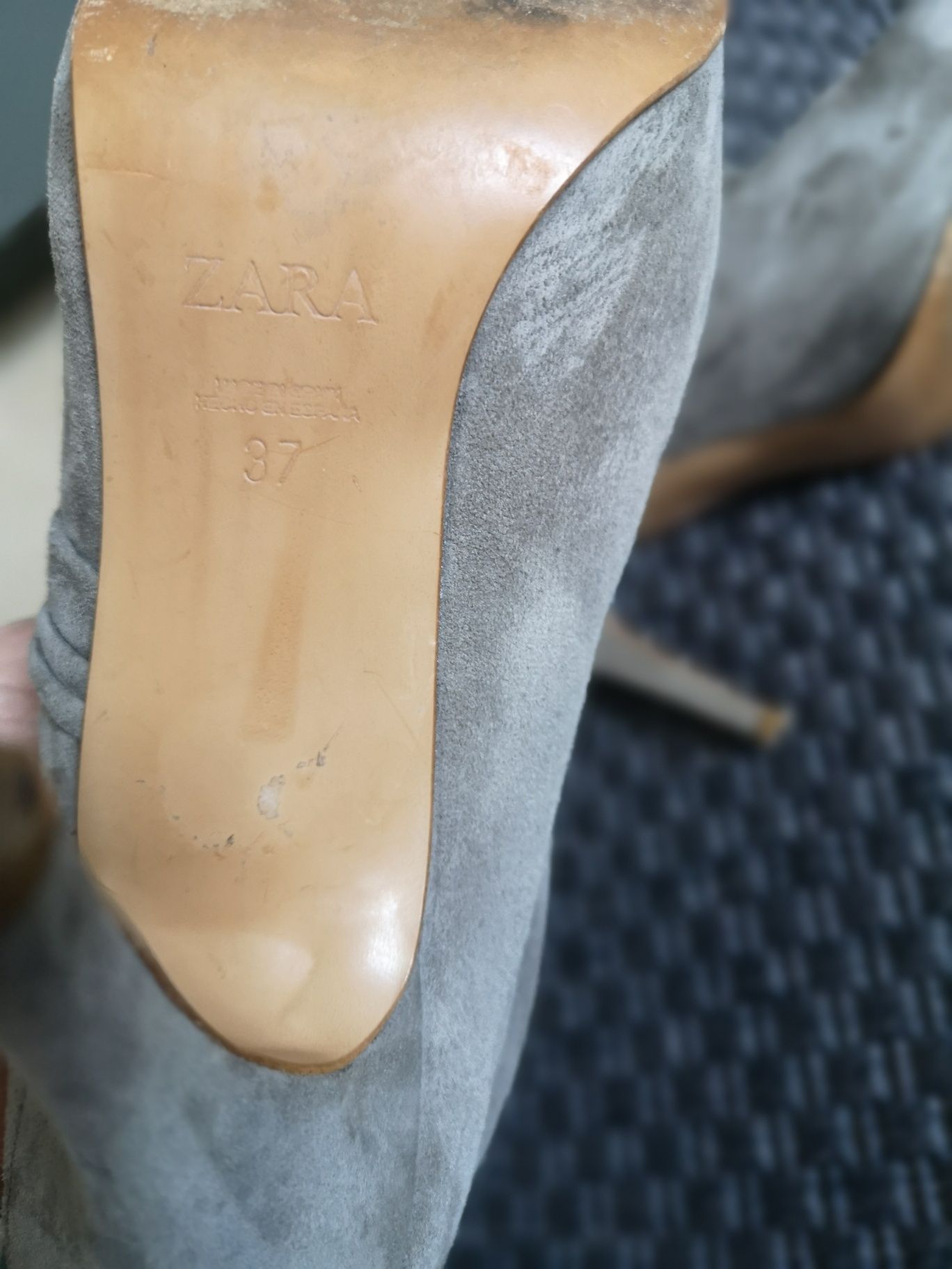 Botine Zara gri nr 37 din piele