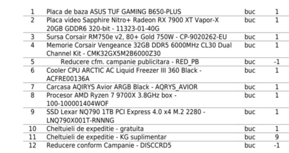 pc gaming procesor ryzen 7 9700x , plava video RX 7900 XT nitro+