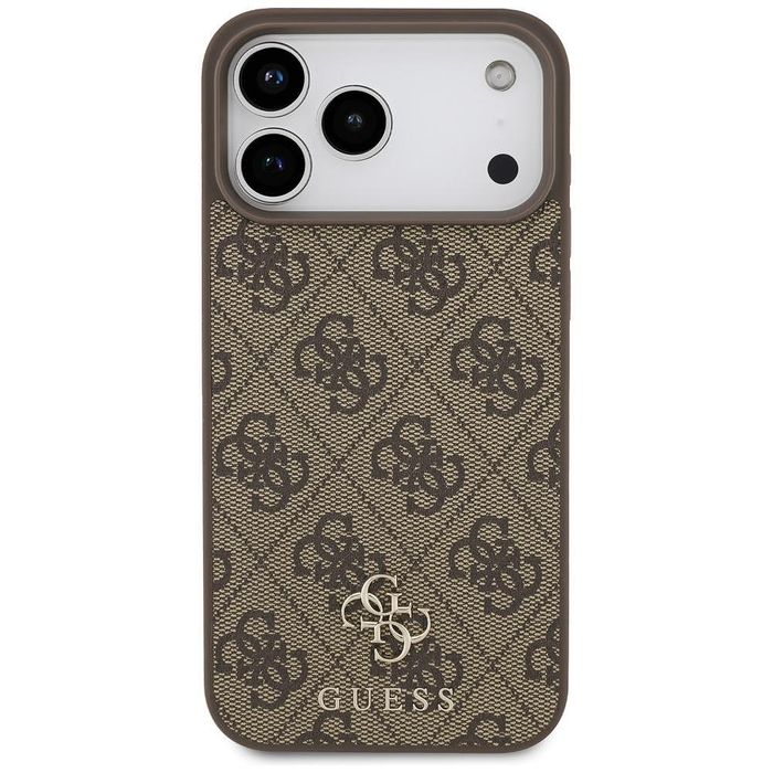 Калъф guess 4g small and classic logo magsafe за iphone 17 pro в кафяв