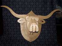 3D голова буйвола из фанеры. Декор на стену.