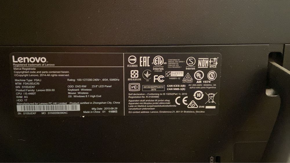 Lenovo sistem desktop all in one i5 touchscreen
