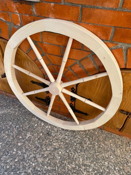 Roata decorativa din lemn, natur, 60 cm