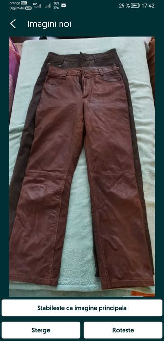 Pantaloni piele moto M L