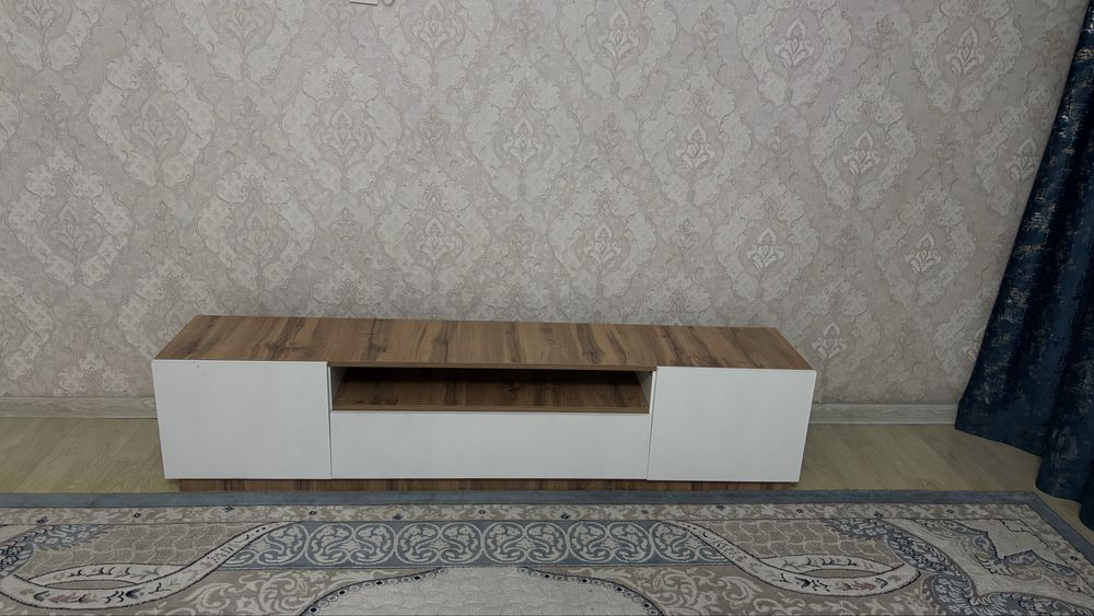 ТВ-тумба напольная, белый, коричневый