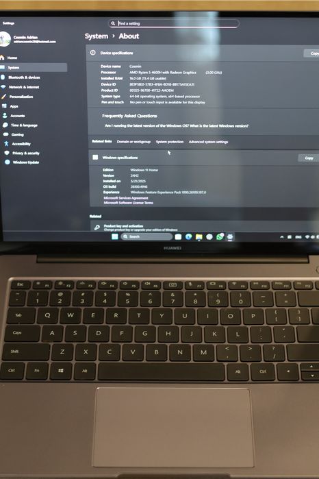 Laptop Huawei Matebook 14, , Ryzen 5 4600H, 16 GB RAM