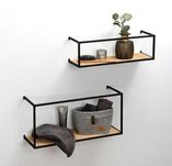 Set 2 rafturi perete, lemn+metal, rustic |WNK 338070 Maro