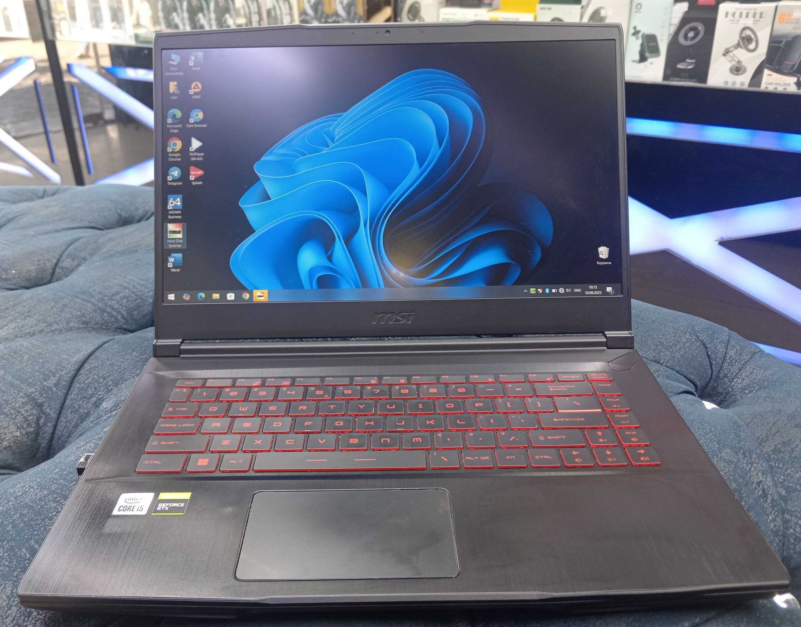 Noutbuk MSI GAMING  core i5 10 th gen 16/256/500 gtx 1650 xolati zor.