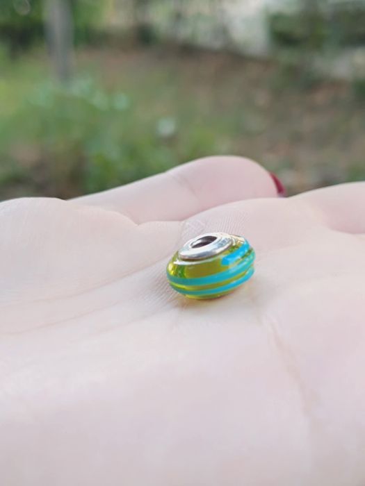 Charm Pandora, din argint 925, Green Ribbon