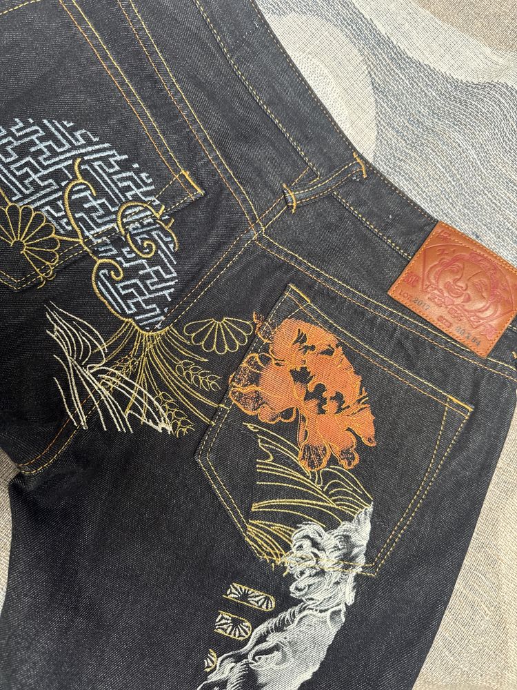 Blugi Evisu Albastru Inchis
