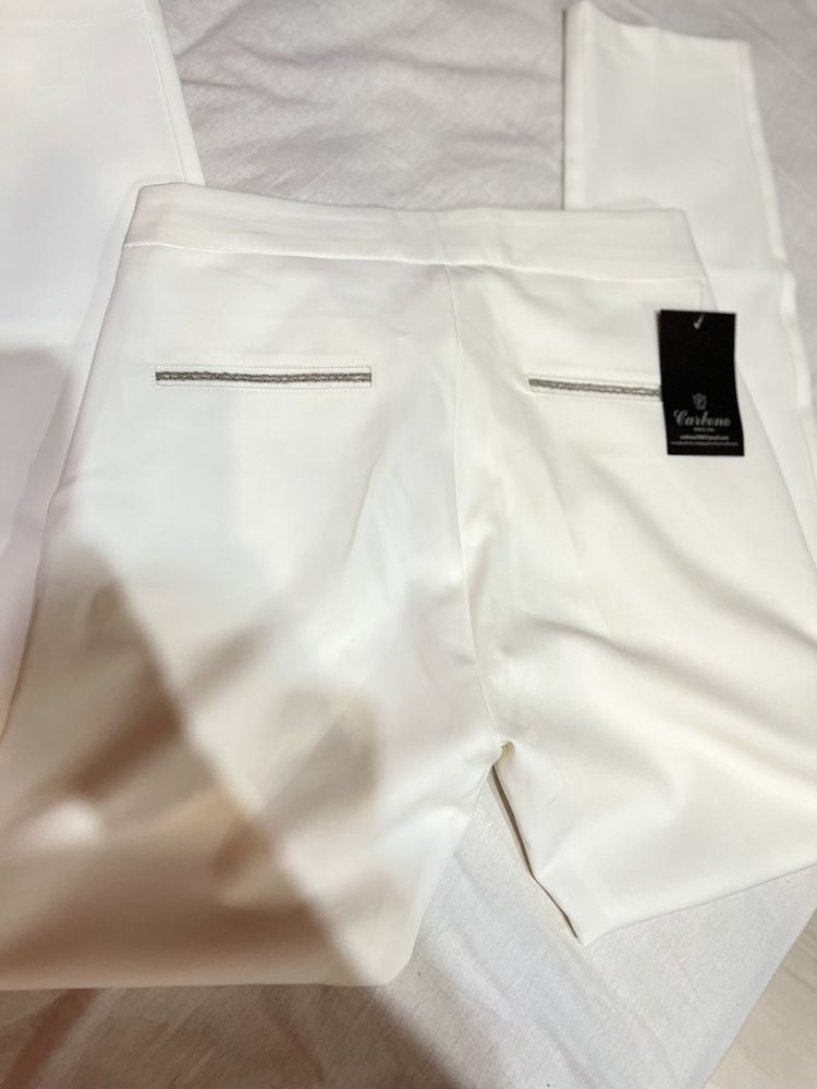 Pantaloni albi skinny