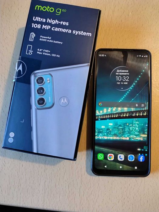 Телефон Motorola g60 кутия зарядно