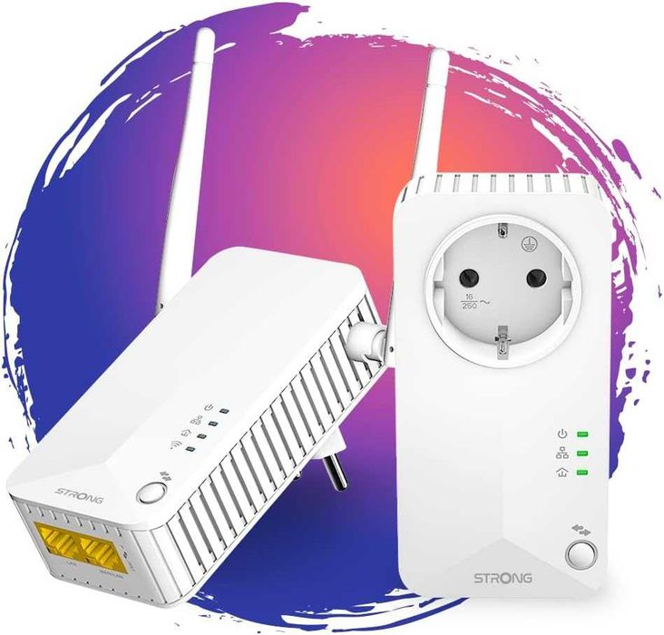 STRONG Powerline WI-FI 600 KIT-Adaptor Powerline + WLAN - Set 2 buc
