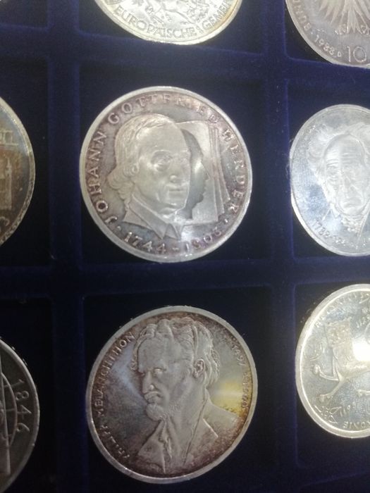 Лот немски сребърни монети 1987-97