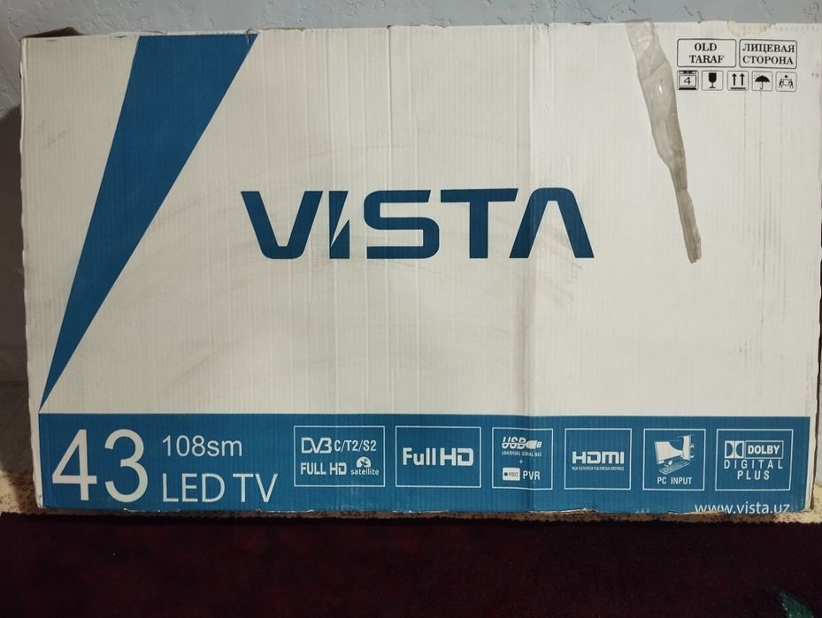 Продается телевизор марки VISTA диаганал 43 в хорошем состоянии
