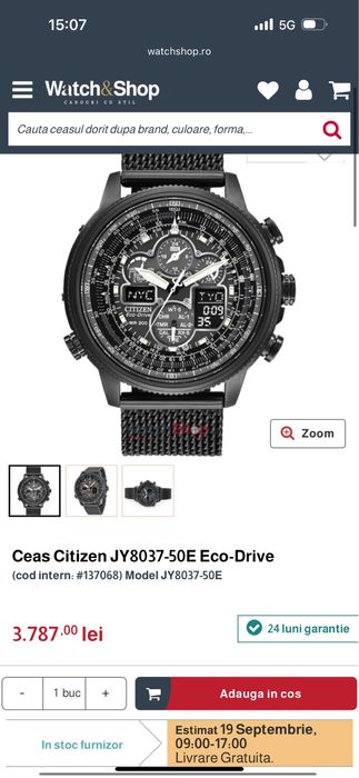 Ceas Citizen Navihawk Eco-Drive barbatesc 48mm