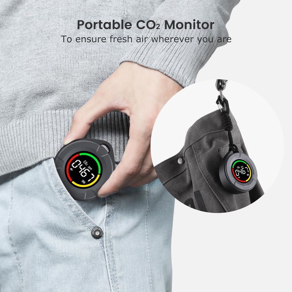 Преносим  CO₂ детектор, USB зареждане, мониторинг на въздуха smart