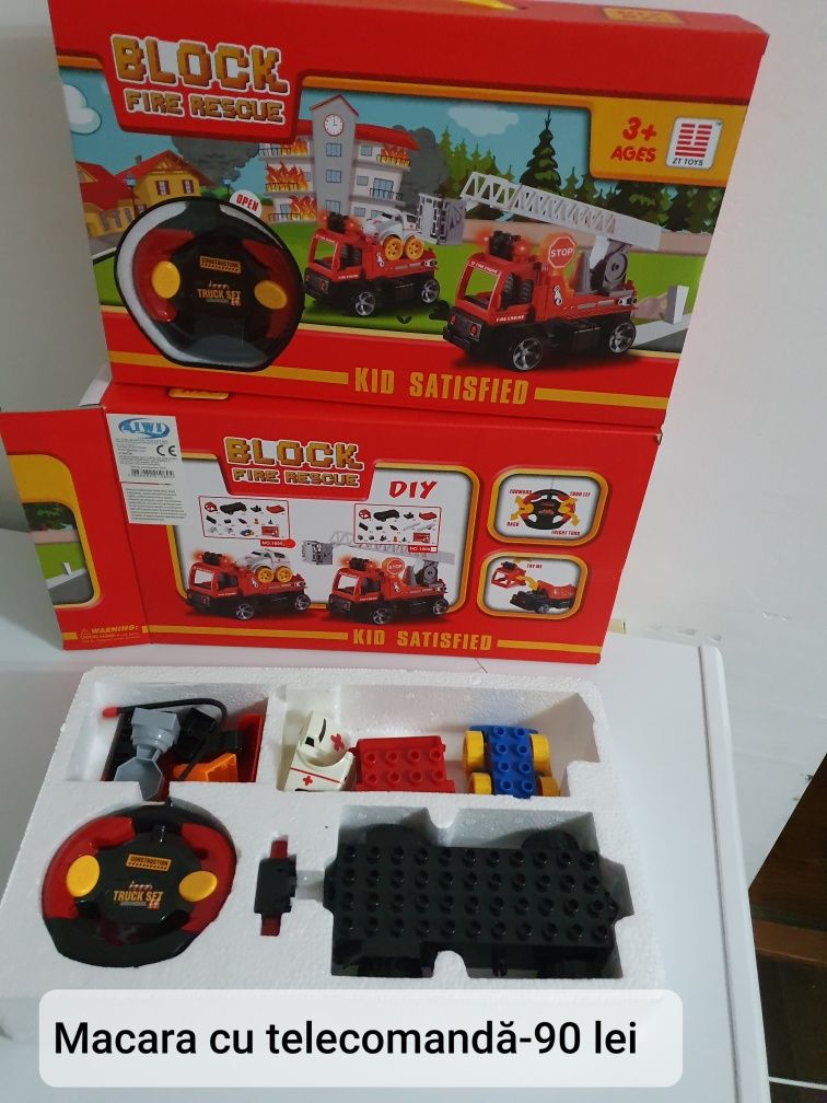 Jucarie lego set masinuta pompier cu telecomanda