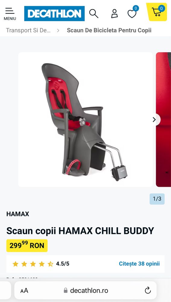 Scaun bicicleta copii HAMAX