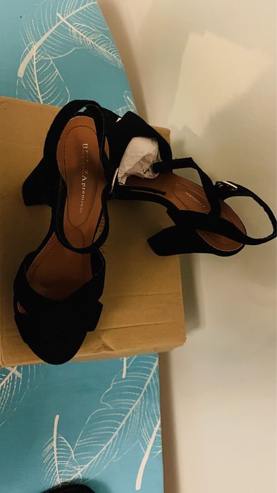 Sandale cu toc negre marimea 37 Benaza Premium