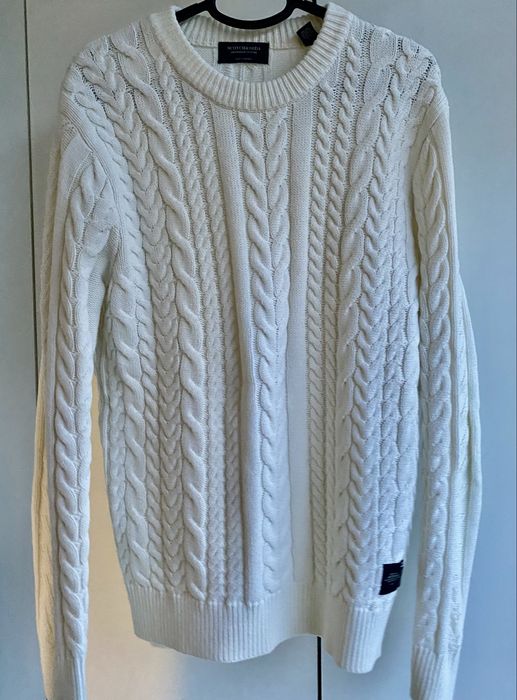 Pulover Scotch and Soda alb unt marime M